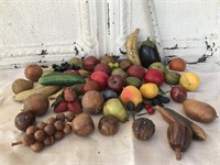 Huge Lot of Vintage Wood & Plastic Fruit
