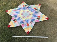 Quilt Top Star/ Appears Hand Sewn