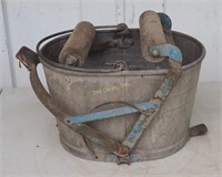 Vintage Galvanized White Mop Ringer Bucket