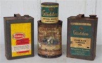 4 Vintage Advertising Tin Cans With Labels