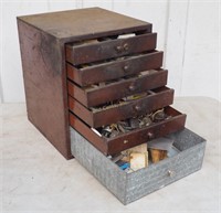 Vintage 6 Drawer Metal Assorted Parts Cabinet Lot