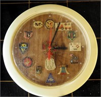 Vintage V F W Souvenir Military Pins Clock