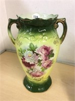 Double Handled Vase - Roses On Side