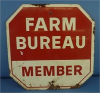 Metal 2 Sided Sign - "Stop" & " Farm Bureau"