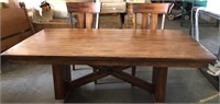 World Market Wood Table & (2) Chairs