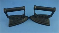 2 Vintage UC 4S Marked Flat Sad Irons