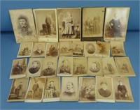 28 Antique Cabinet Card Photographs