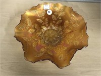 Carnival Glass "holly" Dish