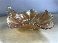 Carnival Glass Dish - Missing One Handle