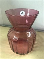 Blown Cranberry Glass Vase