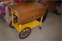 Vtg Painted Tea Cart
