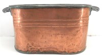 Vintage Copper Boiler Wash Tub w/ Wood Handles