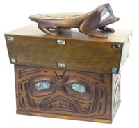 NW Coast Carved Frog Box