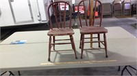 2 child's wood chairs