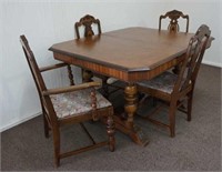 c.1930's Mahogany Dining Table with 4 Chairs