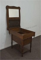 Antique Oak Hotel Lift Top Wash Stand