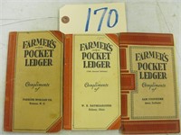 Lot of 3 Farmers Pocket Ledgers