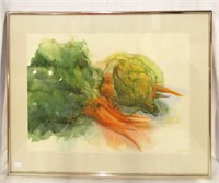 Watercolor Of Vegetables Signed Chris Hagedorn