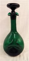 Pilgrim Glass Green Pinched Decanter
