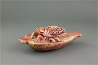Chinese Fine Shoushan Stone Carved Cicada