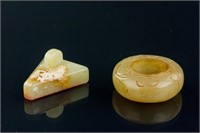 2 PC Chinese Shoushan Stone Seal and Water Pot