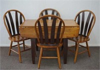 Mahogany and Oak Dining Table and 4 Chairs