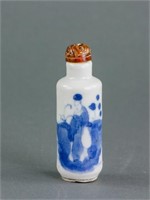 Chinese 18/19 Century B&W Porcelain Snuff Bottle