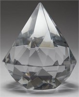 Tiffany & Co. Diamond-Shaped Crystal Paperweight