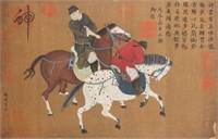 Zhao Mengfu 1254-1322 Chinese Watercolour SilkRoll