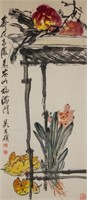 Wu Changshuo 1844-1927 Chinese Watercolour Scroll