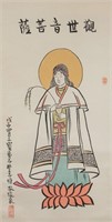 Feng Zikai 1898-1975 Chinese Watercolour Scroll