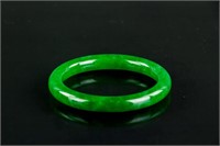 Burma Emerald Green Jadeite Carved Bangle