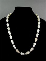 Chinese White Stone Carved Necklace