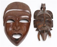 2 African Masks- Carved Wood