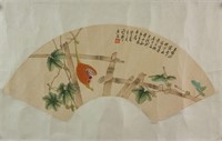 Ju Lian 1828-1904 Watercolour on Fan Paper Roll