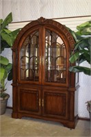 Lighted Arched China Cabinet w/ Glass Shelves