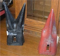 Two Vtg Cast Iron "Hensley" Equipment Pieces