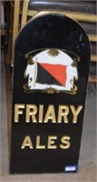 Vtg Heavy Glass "Friary Ales" Advertising Wall