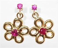 15C- 10k yellow gold ruby earrings $160
