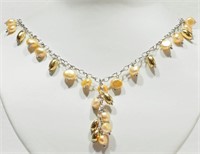 2C- Sterling pearl & mother of pearl necklace $300