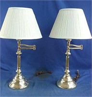 2 working Swivel arm table lamps 26"H
