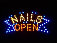 NEW LED SIGN - "NAILS OPEN