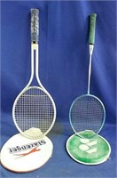 Tennis/ baminton racquets with covers