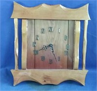Wooden honey maple color wall clock  14" x 15"