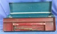Metal tool box with tray 32" x 8" x 10"
