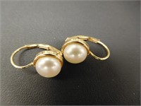 Jewelry - Earrings, Pearl w/ 14k gold