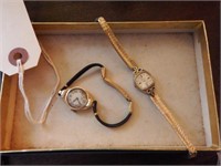 Lot #82 (2) 14kt gold ladies watches: Benrus