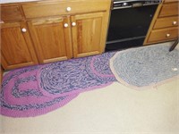 Lot #44 (4) hand braided rugs