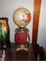 Lot #96 Antique double globe table lamp with