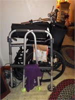 Lot #65 Invacare wheel chair, folding walker